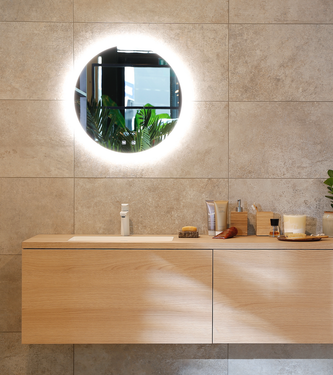 Natural badkamer met houttinten
