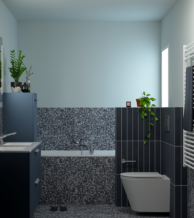 Indeling voor een kleine badkamer met bad