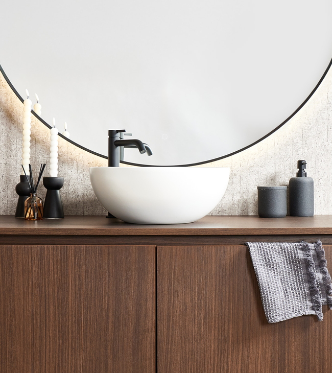 Donker hout badkamer
