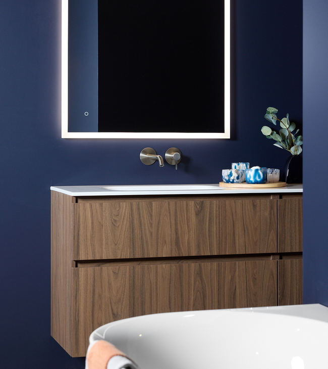 Badkamer blauw urban industrial