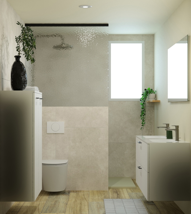 Indeling voor een kleine badkamer met inloopdouche