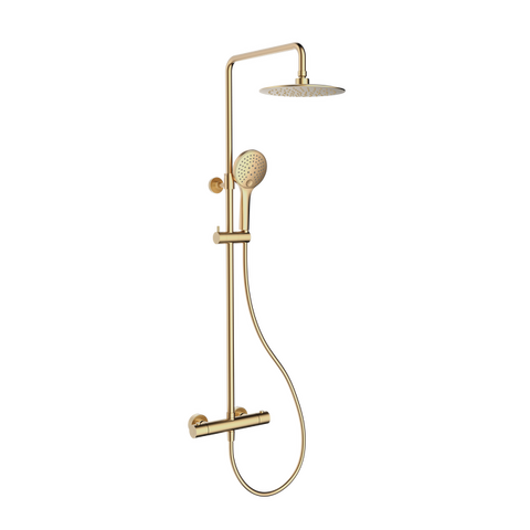 Regendouche Rondo met handdouche Brushed Gold