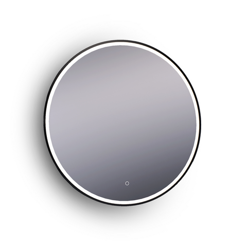 Ronde spiegel met zwart metalen frame