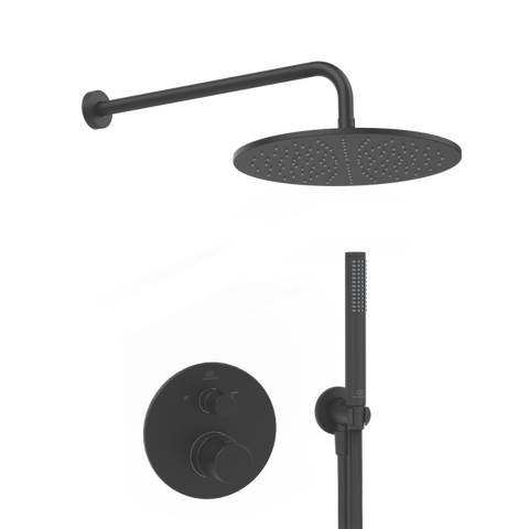 Regendouche Ceratherm T100 mat zwart voor inbouw